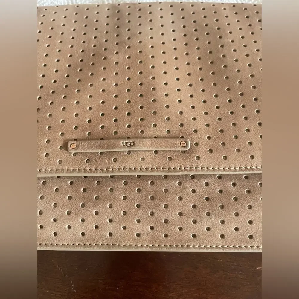 Ugg Tan Perforated Clutch NEW